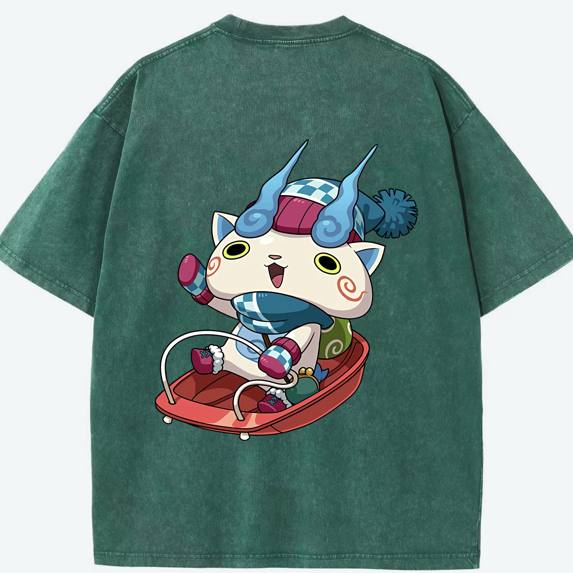 （画像用） 妖怪ウォッチ Yo-kai Watch 綿100% ヴィンテージ風 半袖Tシャツ（背面プリント）